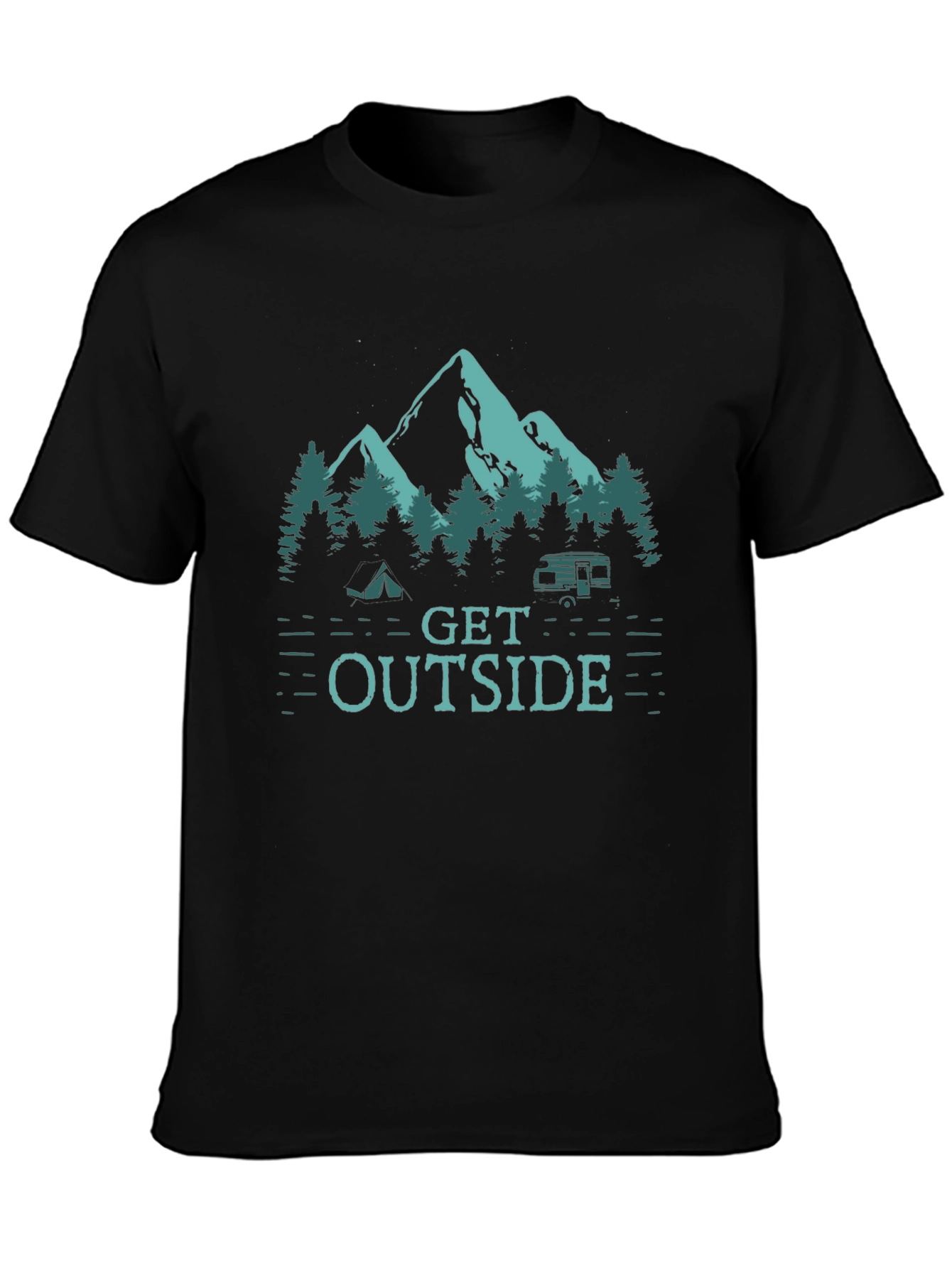 Get Outside Camping T-Shirt - Nature Graphic Tee