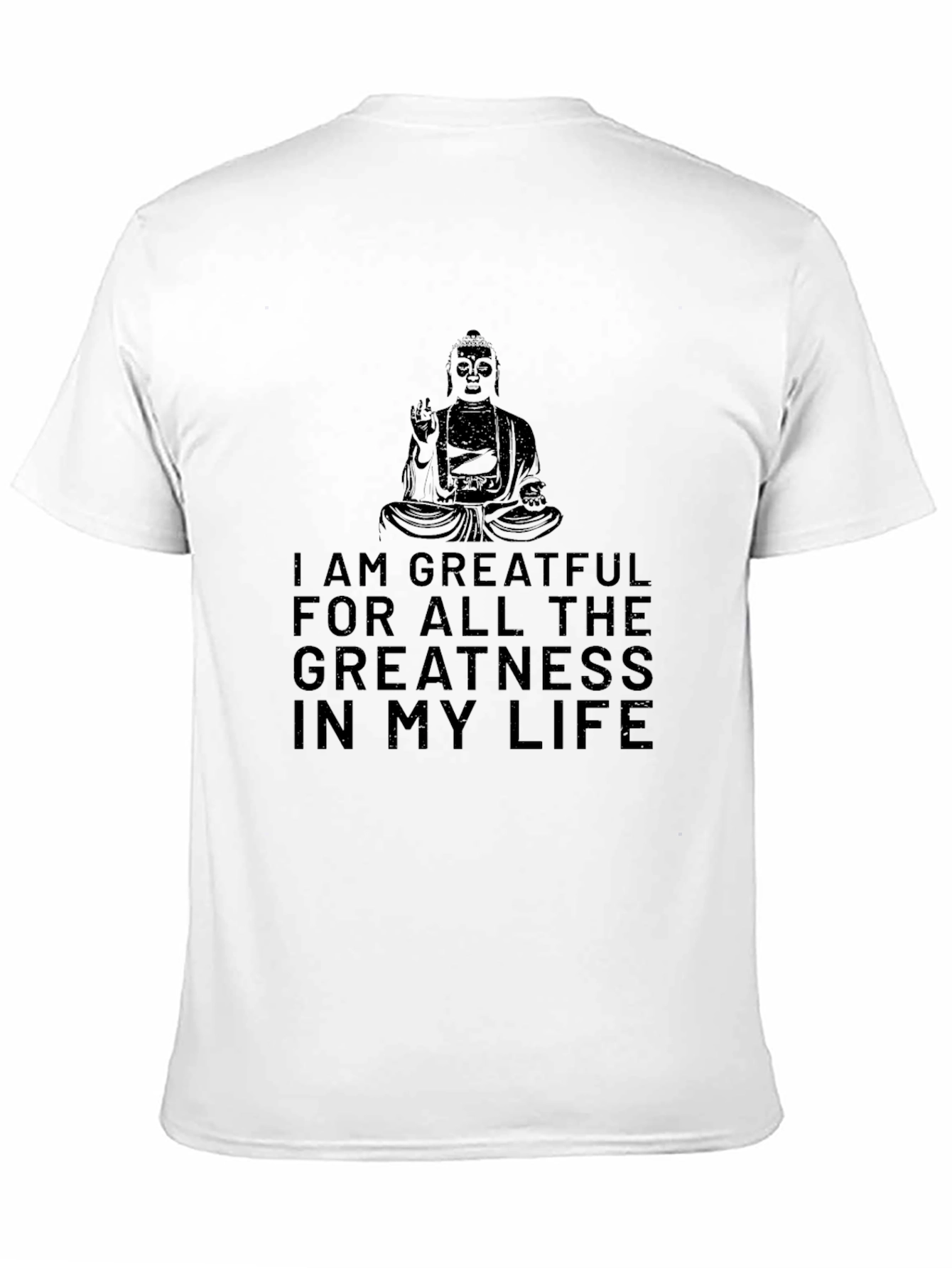 Grateful Buddha Graphic Tee - Black Cotton T-Shirt