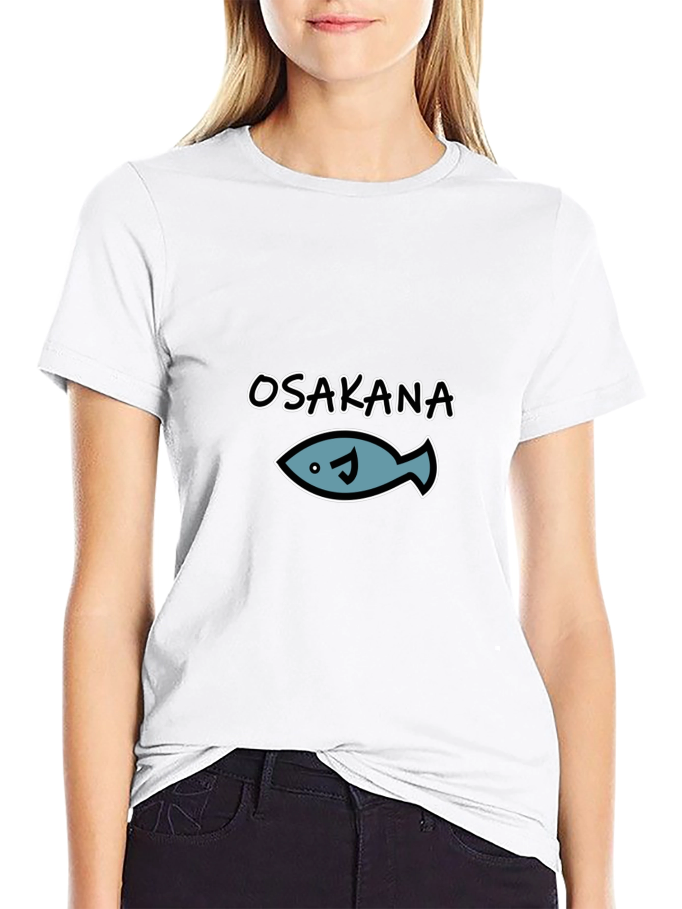 Osakana Fish Graphic T-Shirt - Black