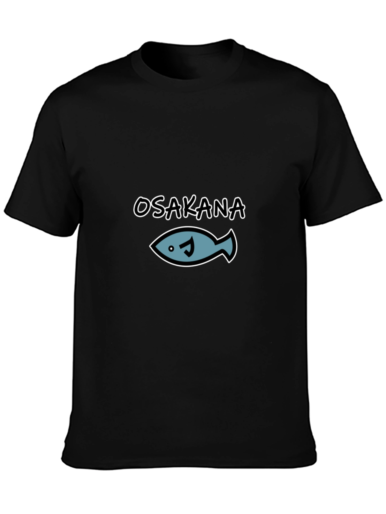 Osakana Fish Graphic T-Shirt - Black
