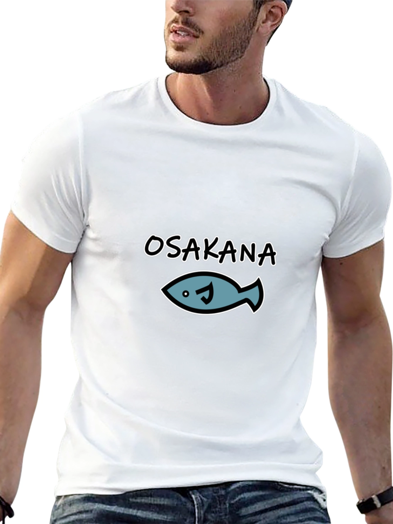 Osakana Fish Graphic T-Shirt - Black