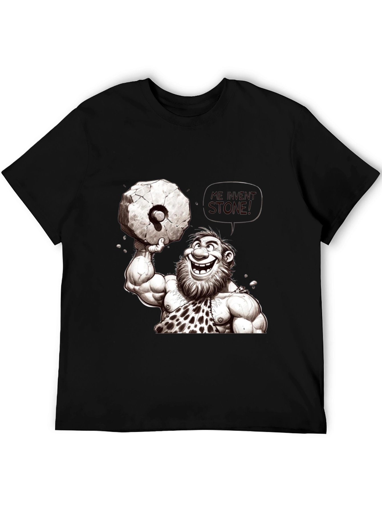 Funny Caveman Lifting Stone T-Shirt