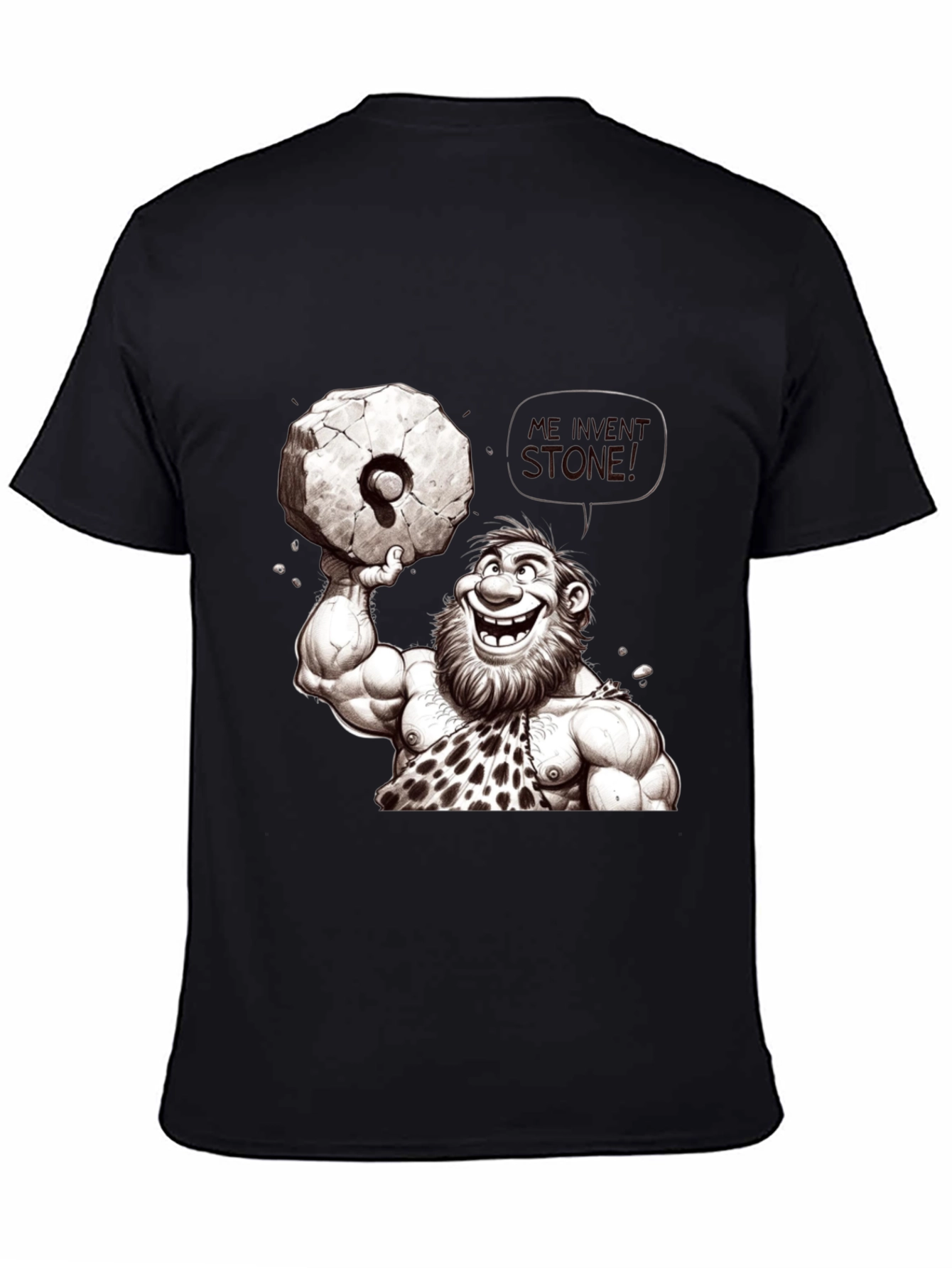 Funny Caveman Lifting Stone T-Shirt