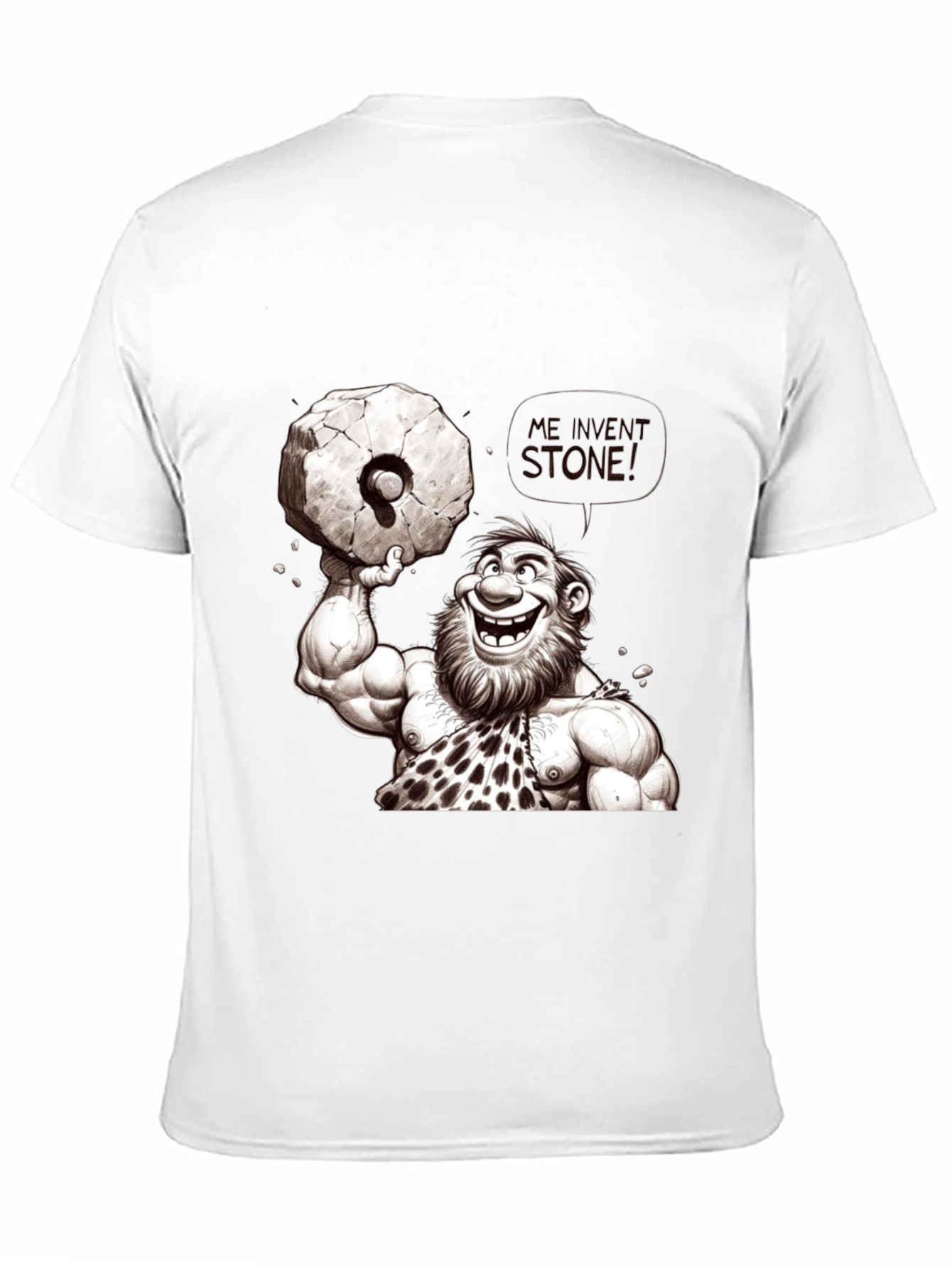 Funny Caveman Lifting Stone T-Shirt