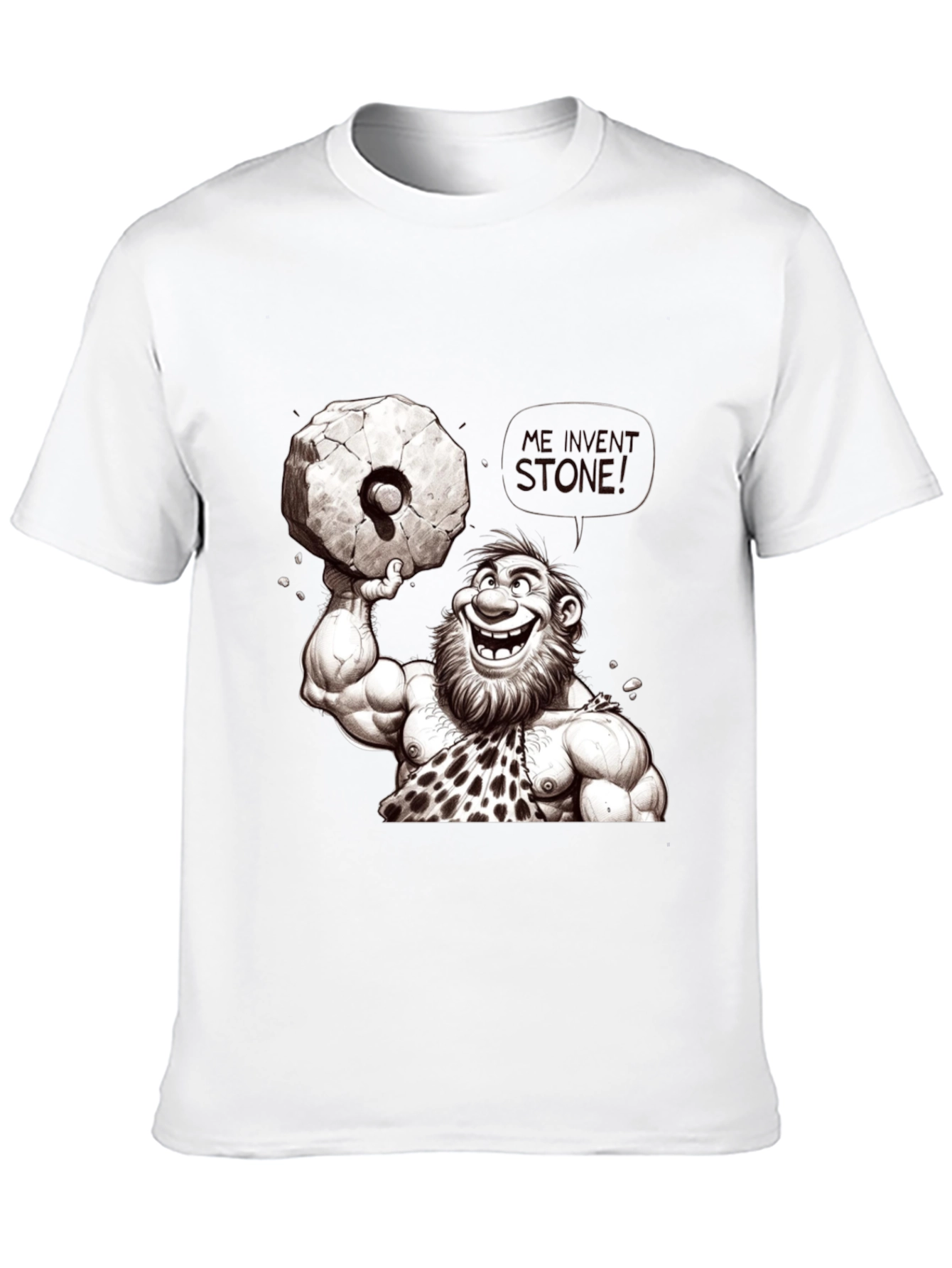 Funny Caveman Lifting Stone T-Shirt