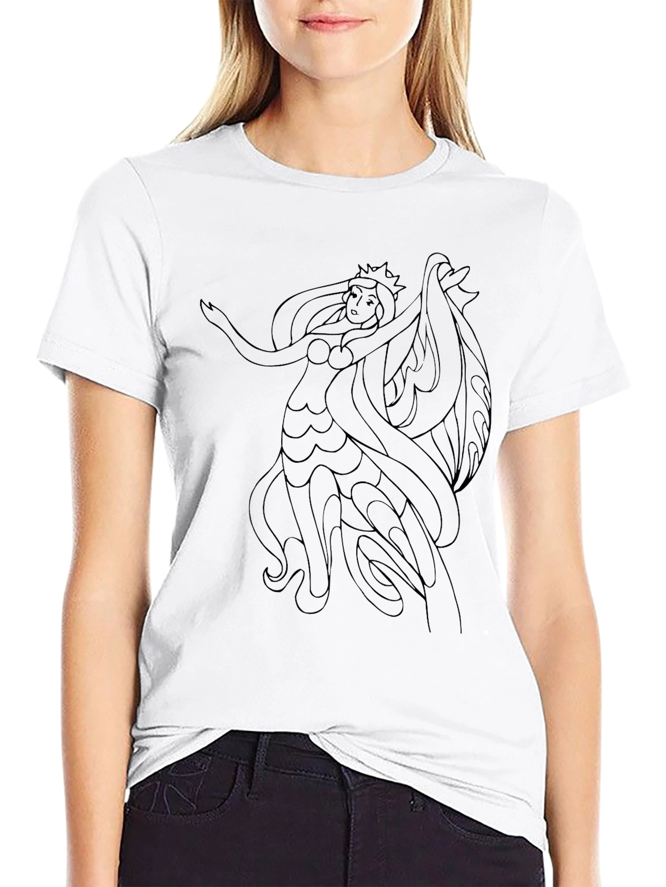 Black T-Shirt with Siren Graphic Tee