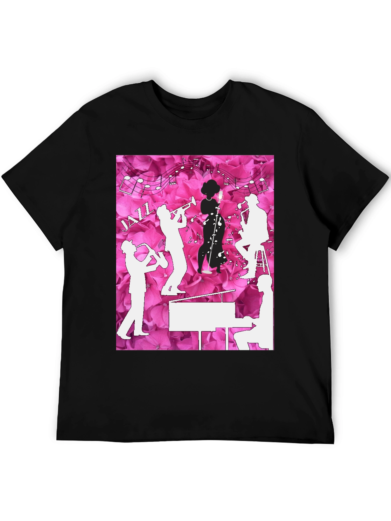 Jazzy T-Shirt - Musical Silhouette Design