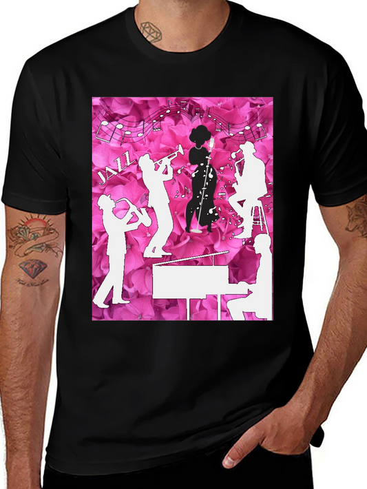 Jazzy T-Shirt - Musical Silhouette Design