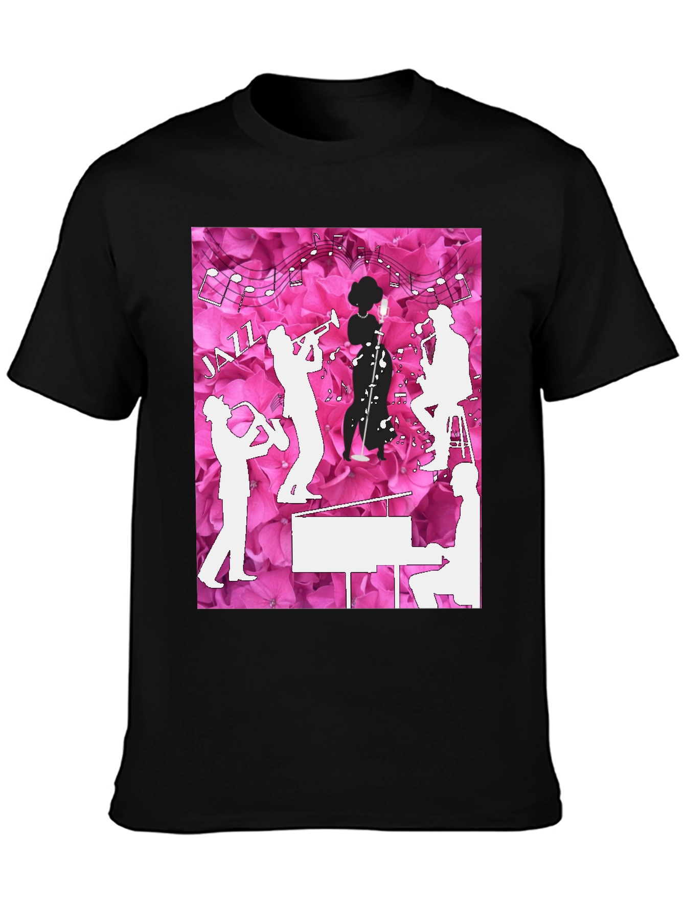 Jazzy T-Shirt - Musical Silhouette Design