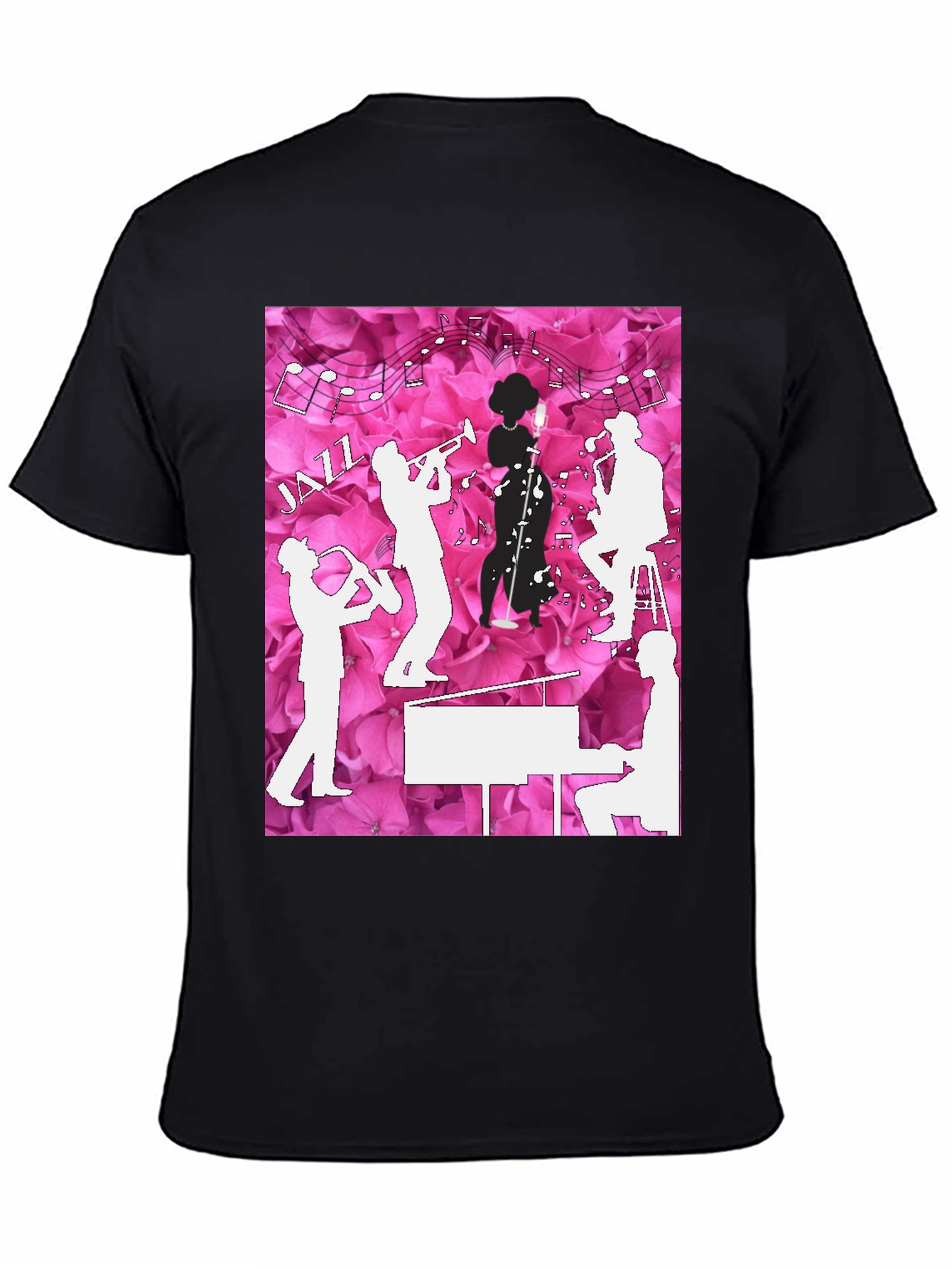 Jazzy T-Shirt - Musical Silhouette Design