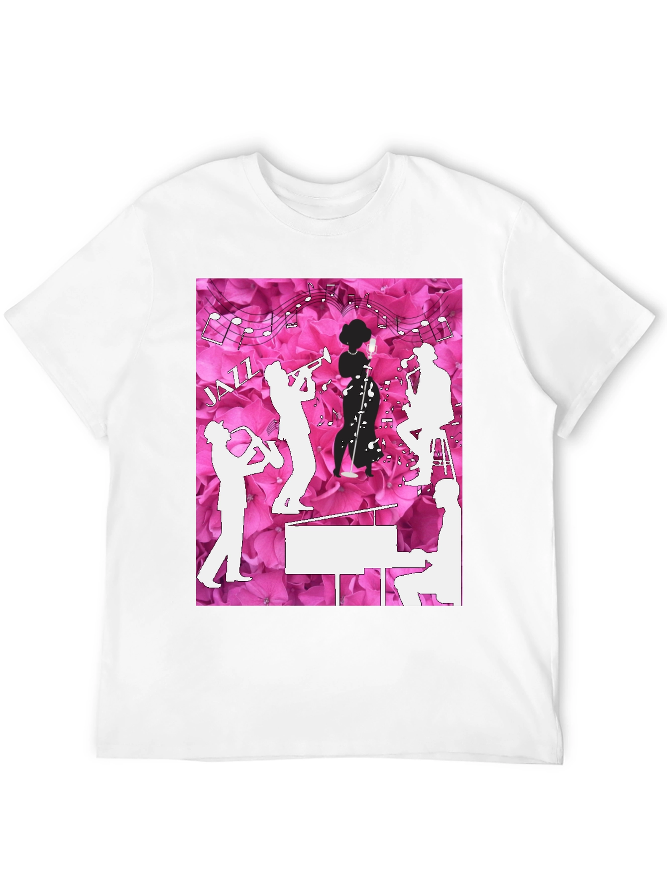Jazzy T-Shirt - Musical Silhouette Design