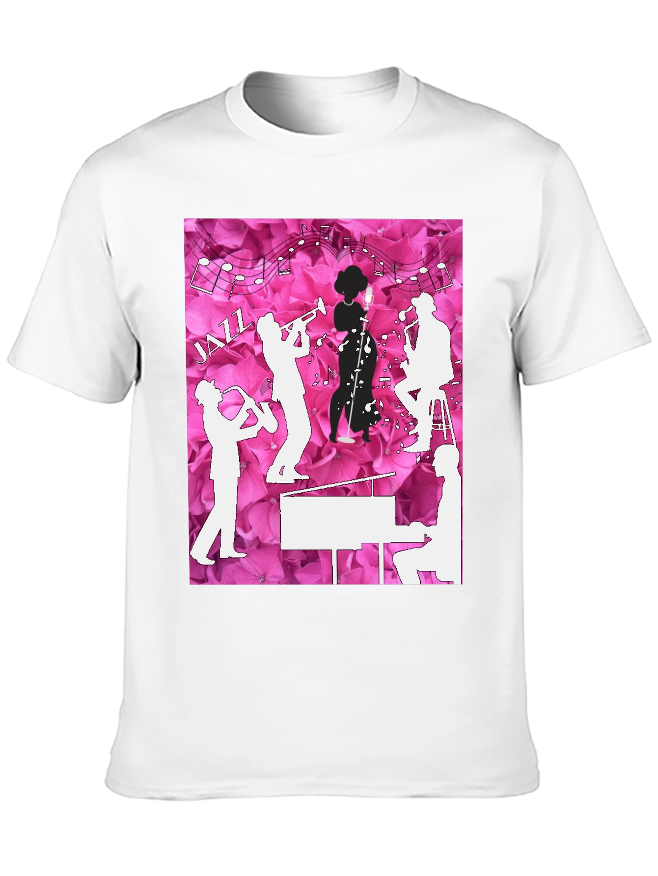 Jazzy T-Shirt - Musical Silhouette Design