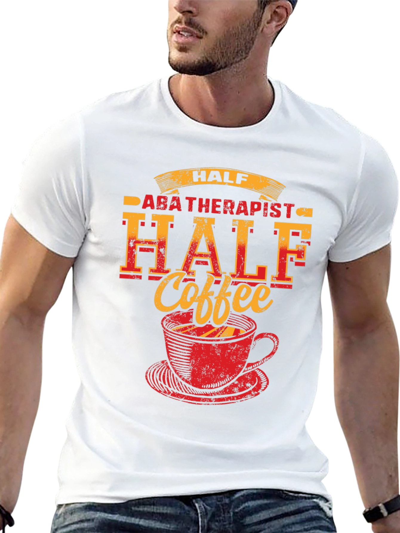 Half ABA Therapist Half Coffee T-Shirt