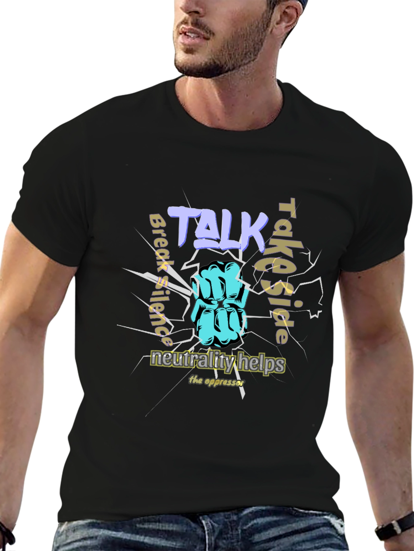 Empowering Talk Graphic Black T-Shirt