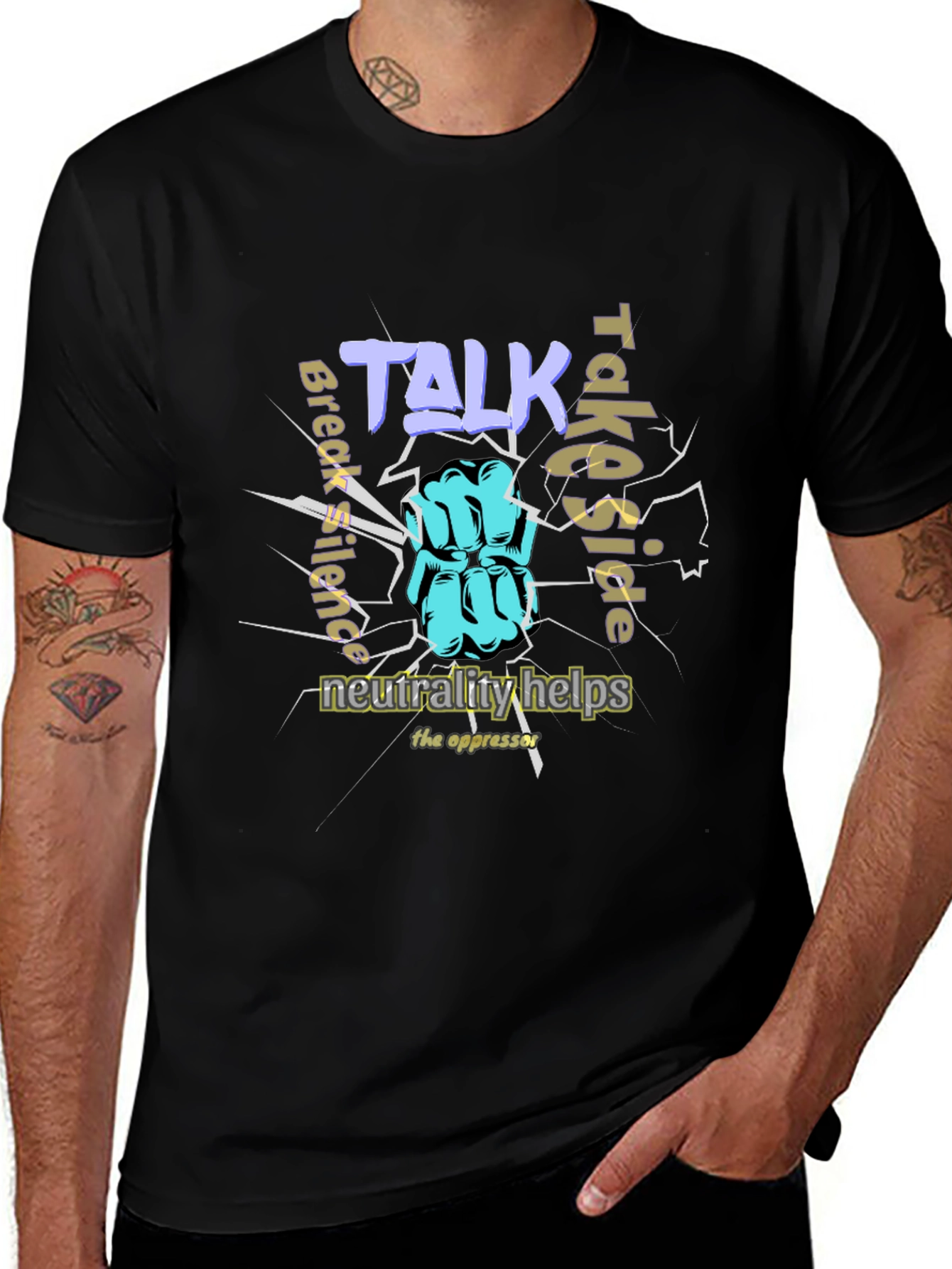 Empowering Talk Graphic Black T-Shirt