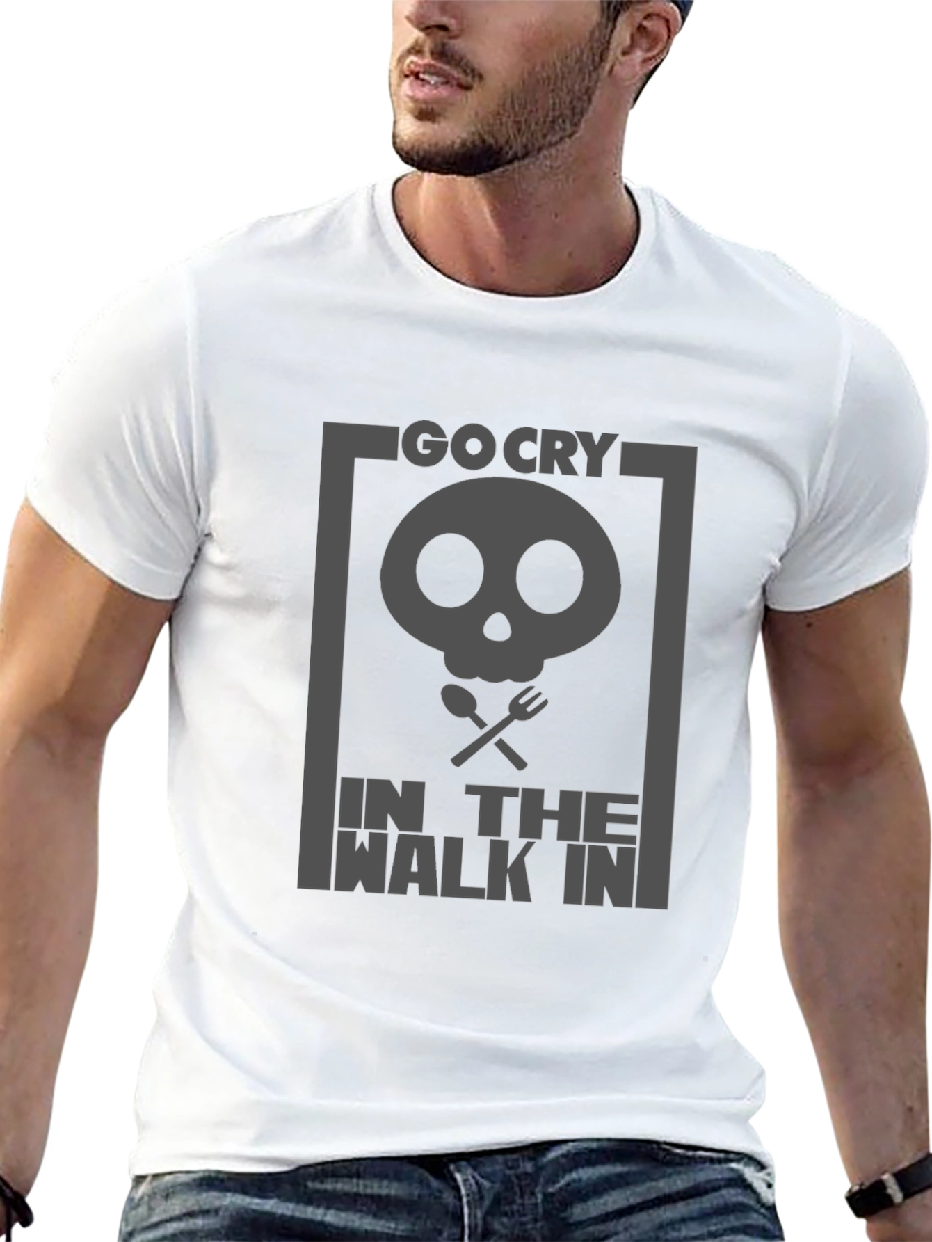 Go Cry In The Walk In Black Graphic Tee