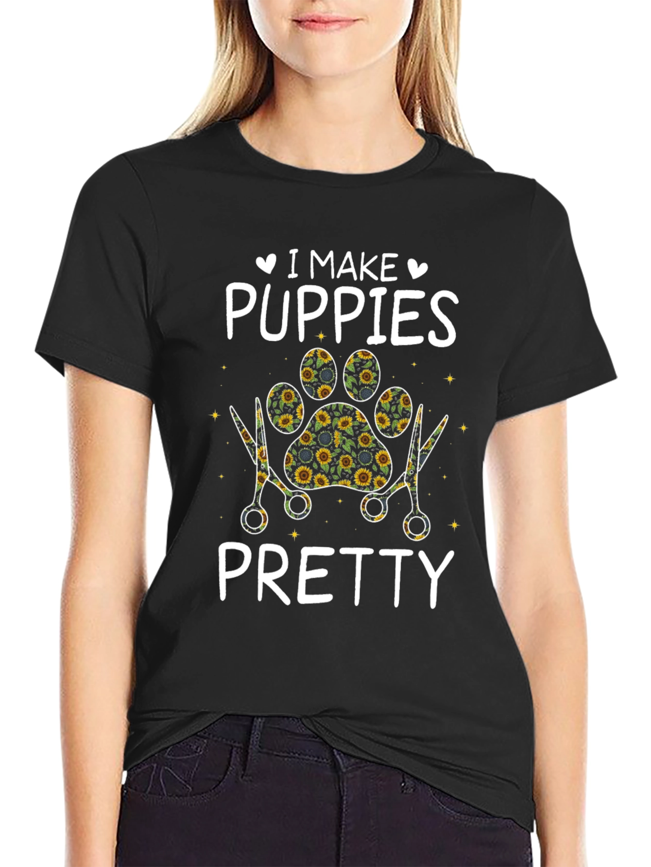 I Make Puppies Pretty T-Shirt Pet Groomer Tee
