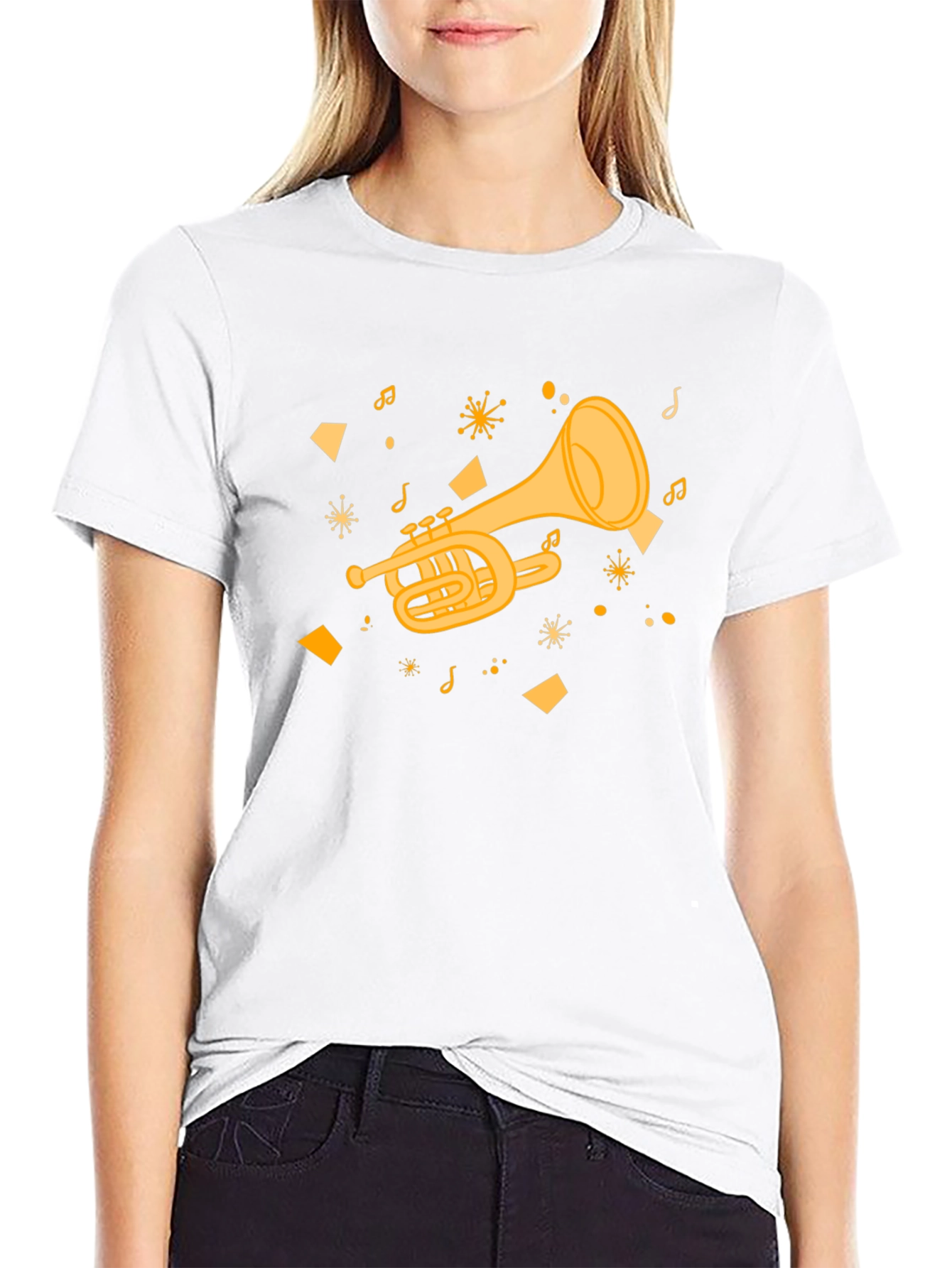 Musical Trumpet Graphic Tee - Black