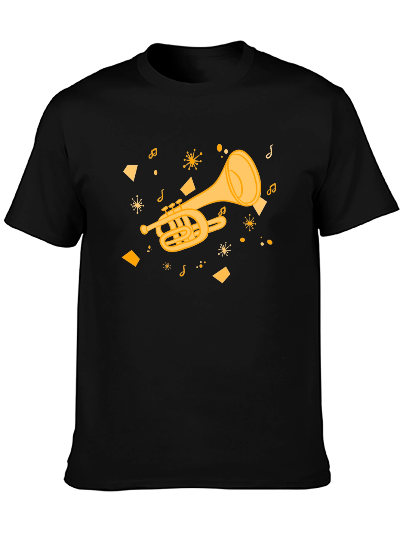 Musical Trumpet Graphic Tee - Black