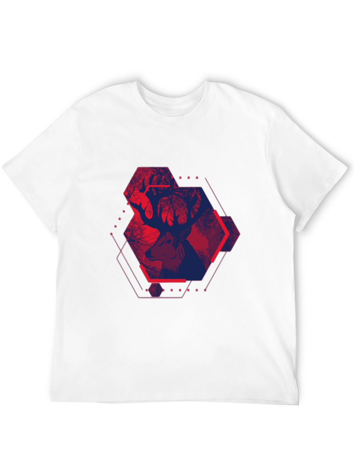 Geometric Deer Graphic Tee - Urban Style