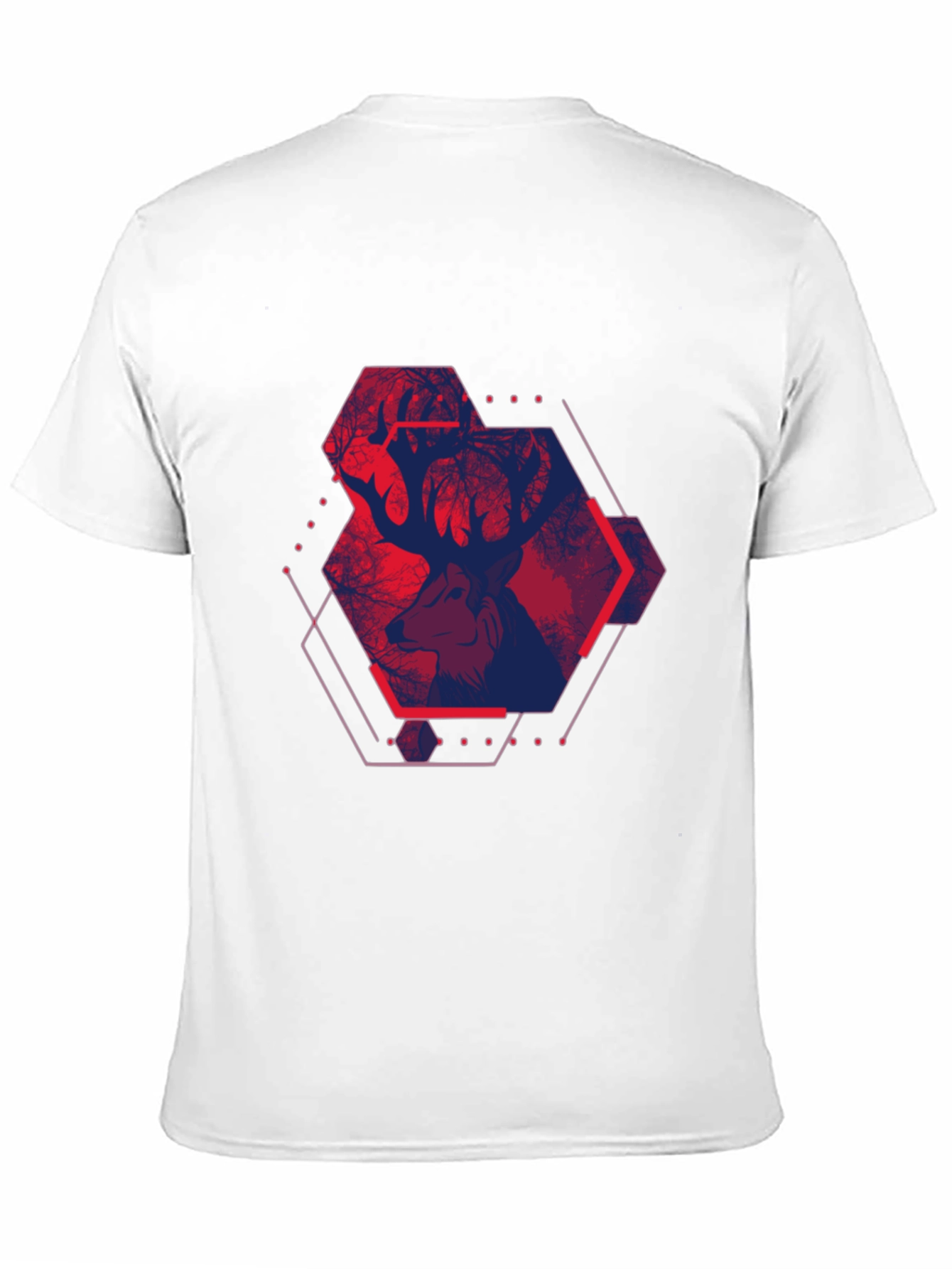 Geometric Deer Graphic Tee - Urban Style