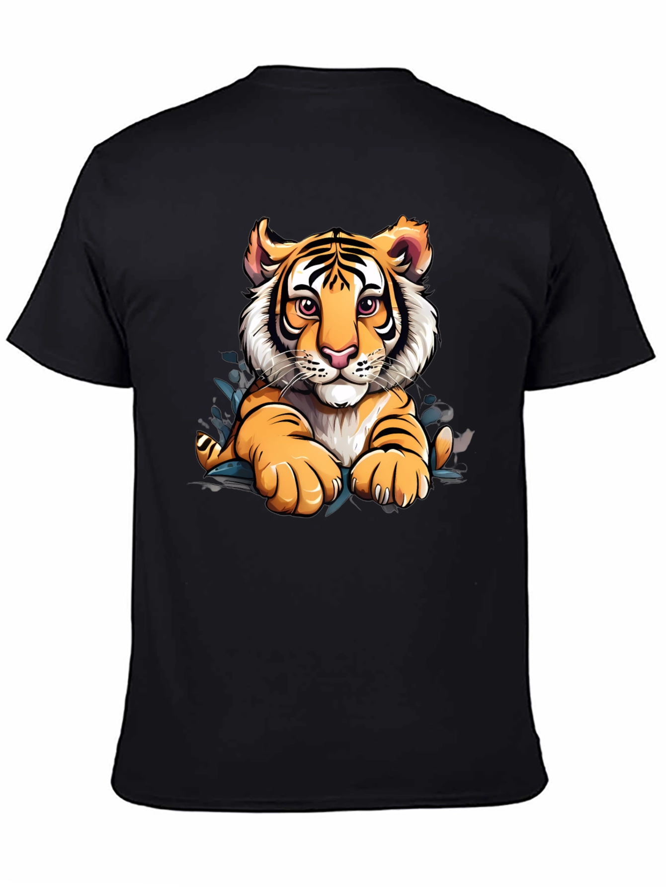 Tiger Graphic Print Mens Black T-Shirt