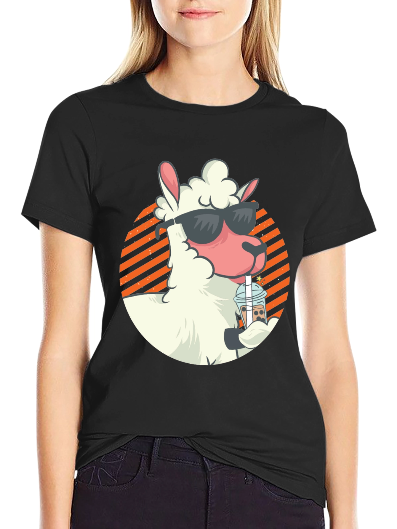 Cool Llama Bubble Tea Graphic Tee
