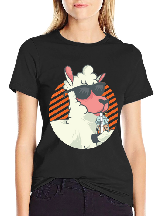 Cool Llama Bubble Tea Graphic Tee