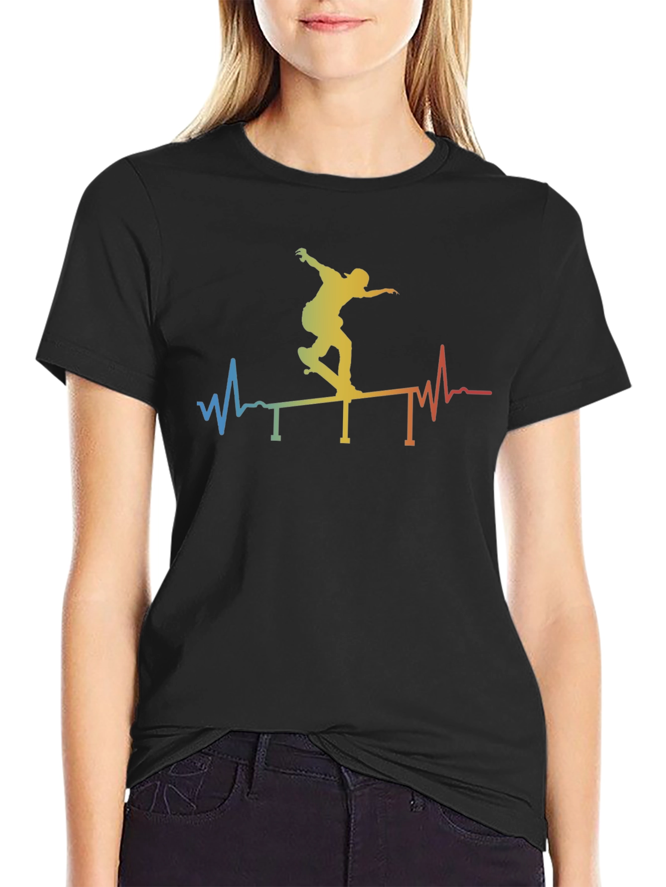 Skateboarding Heartbeat Graphic Tee