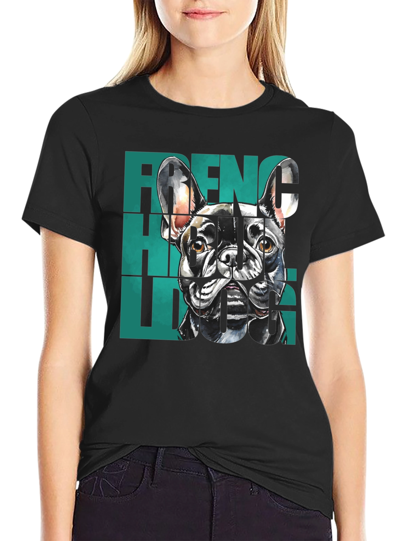 French Bulldog Graphic Tee - Stylish Mens Black T-Shirt