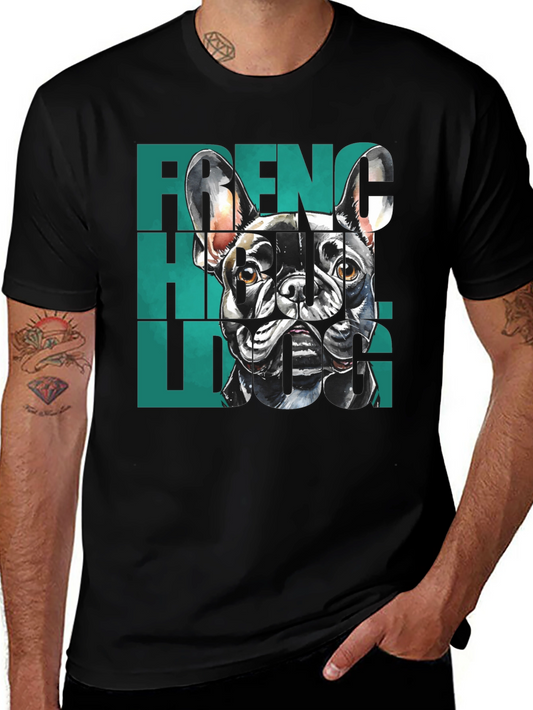 French Bulldog Graphic Tee - Stylish Mens Black T-Shirt