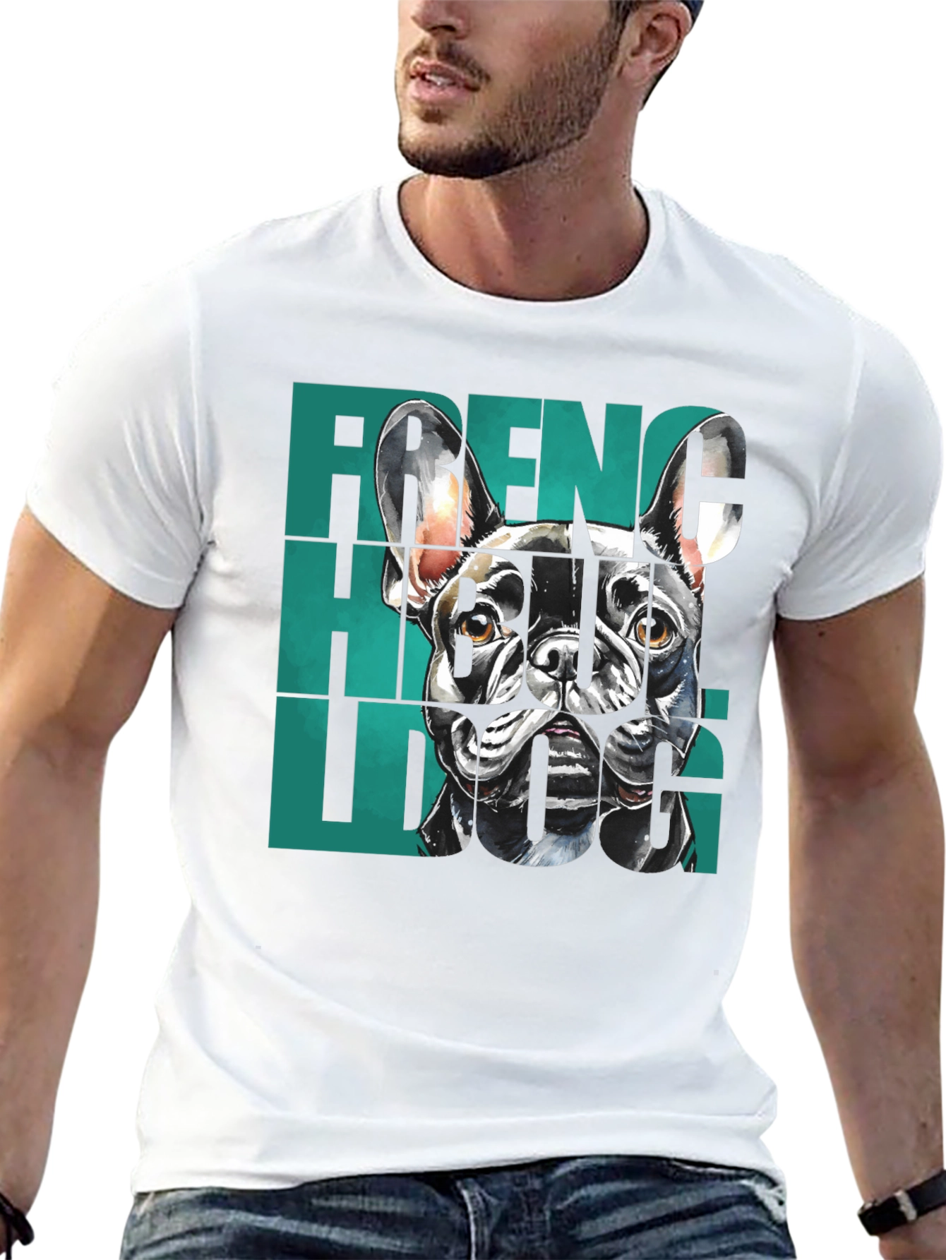 French Bulldog Graphic Tee - Stylish Mens Black T-Shirt