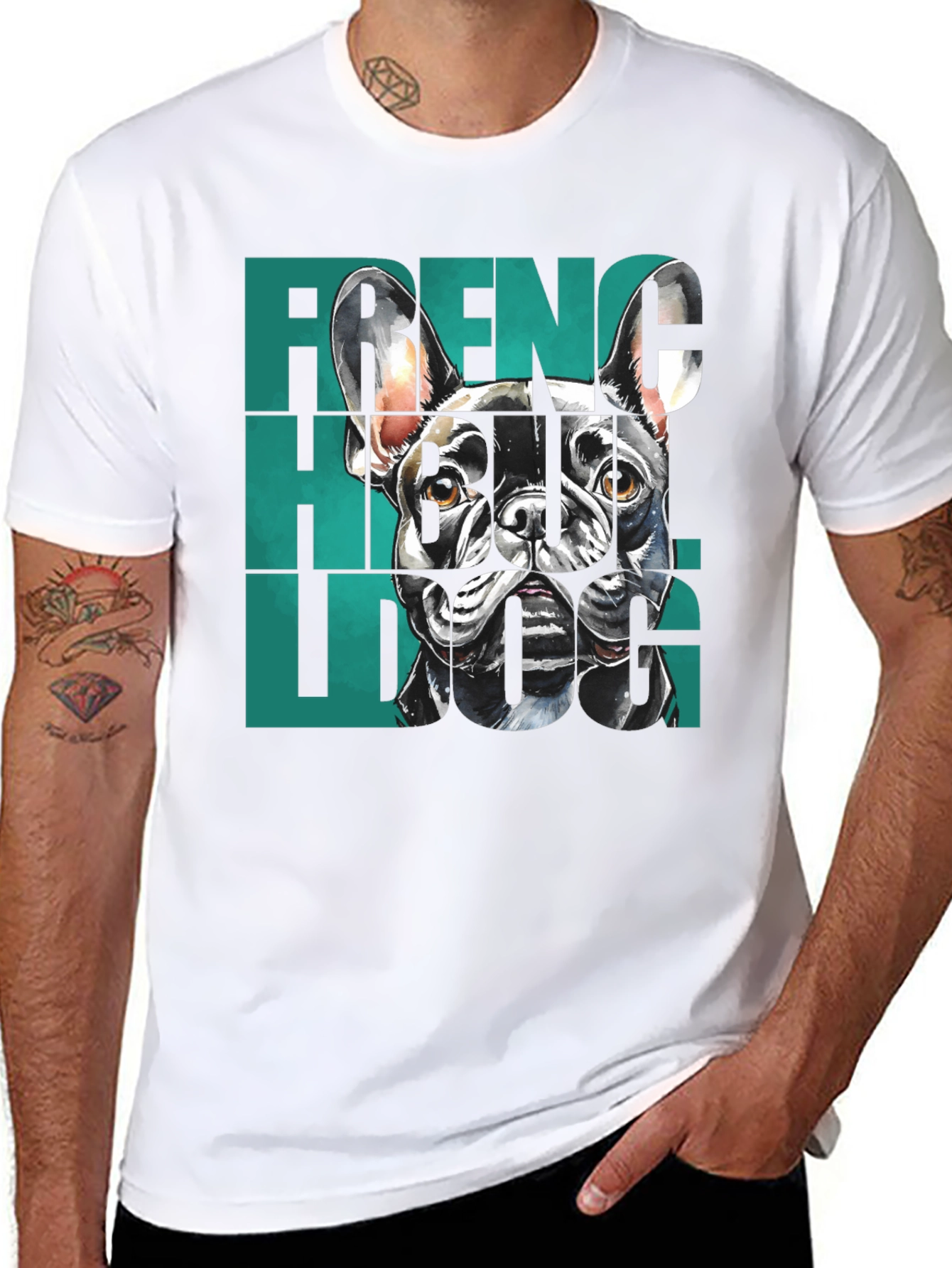French Bulldog Graphic Tee - Stylish Mens Black T-Shirt