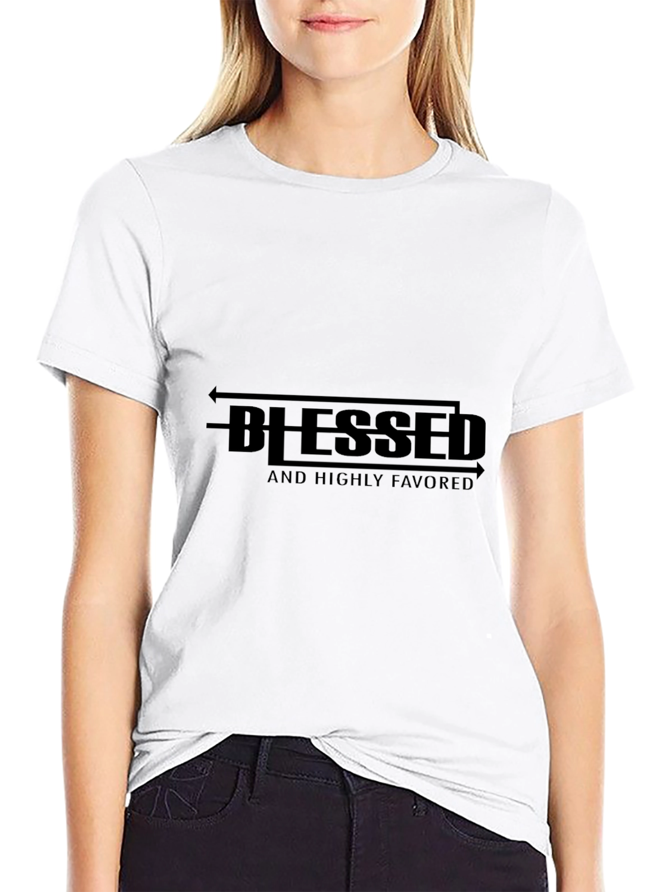 Blessed and Highly Favored Black T-Shirt