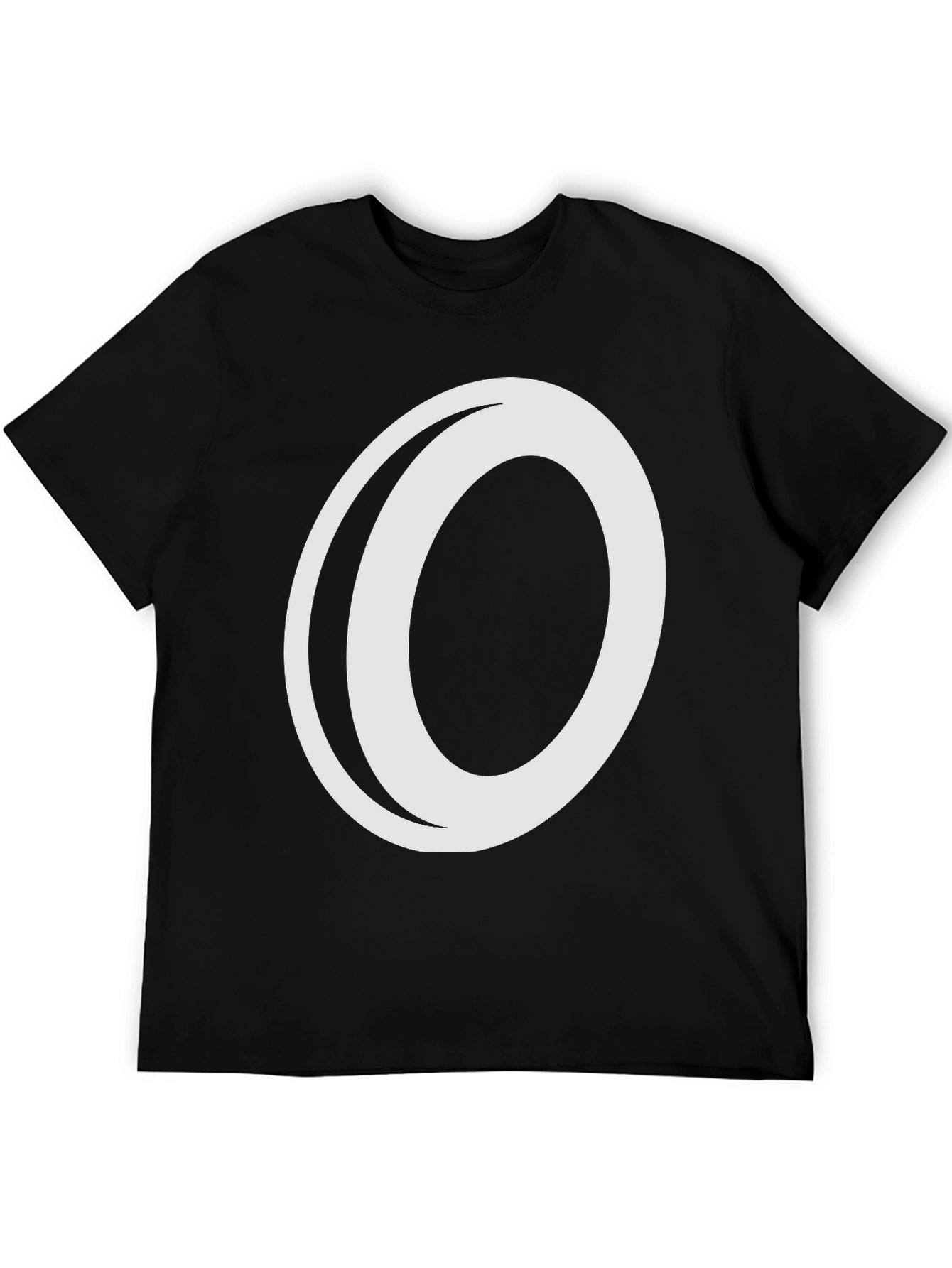 Bold Graphic Tee: Black T-Shirt with White O