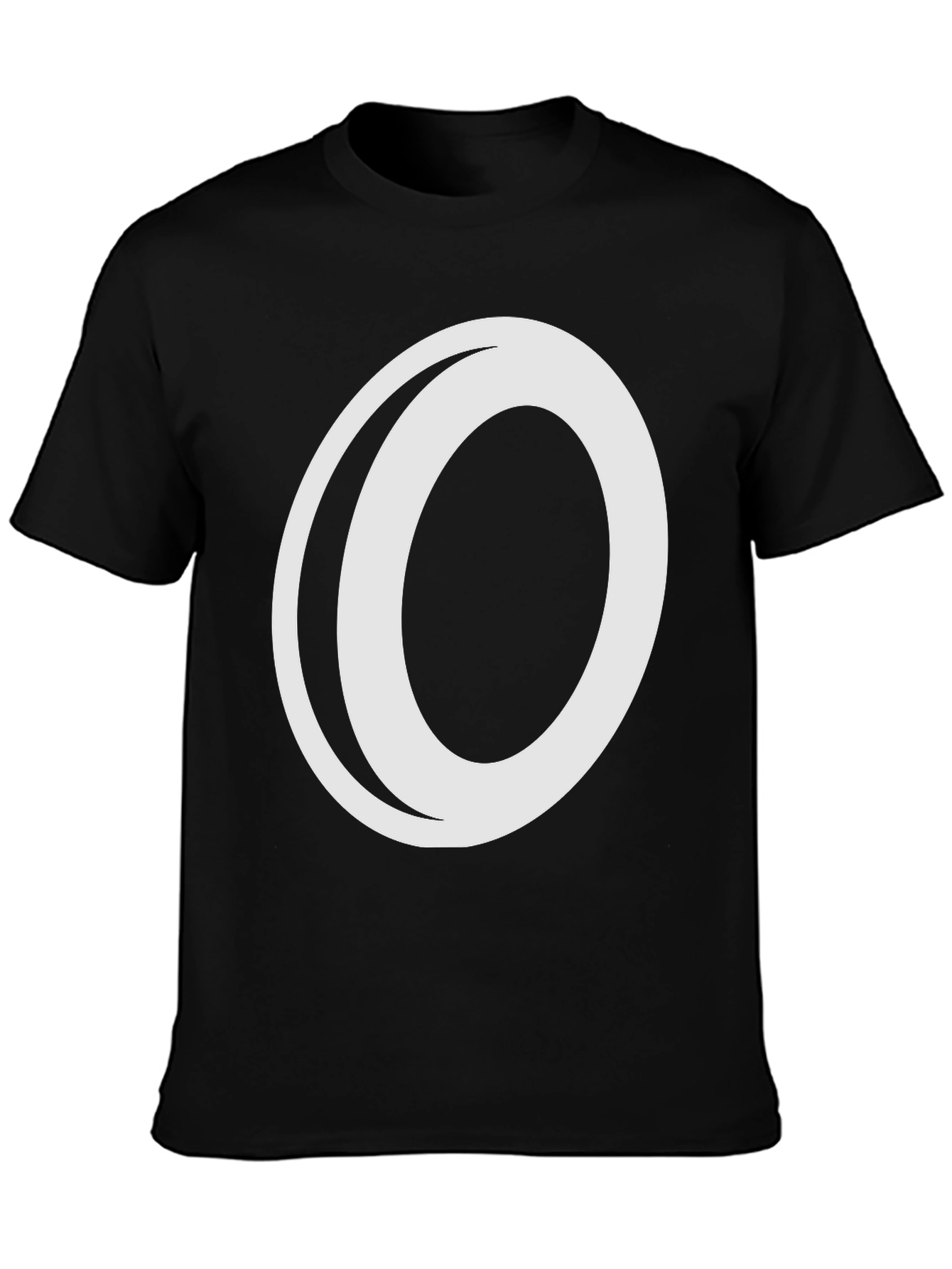 Bold Graphic Tee: Black T-Shirt with White O