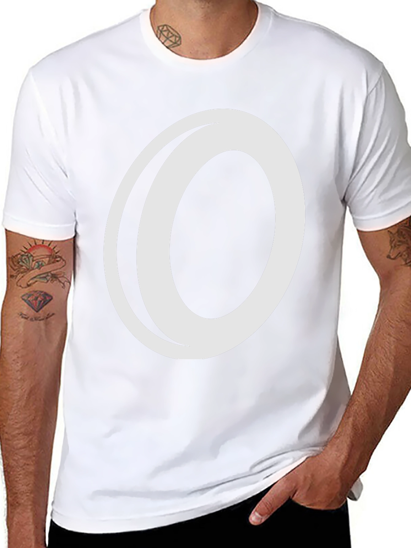 Bold Graphic Tee: Black T-Shirt with White O