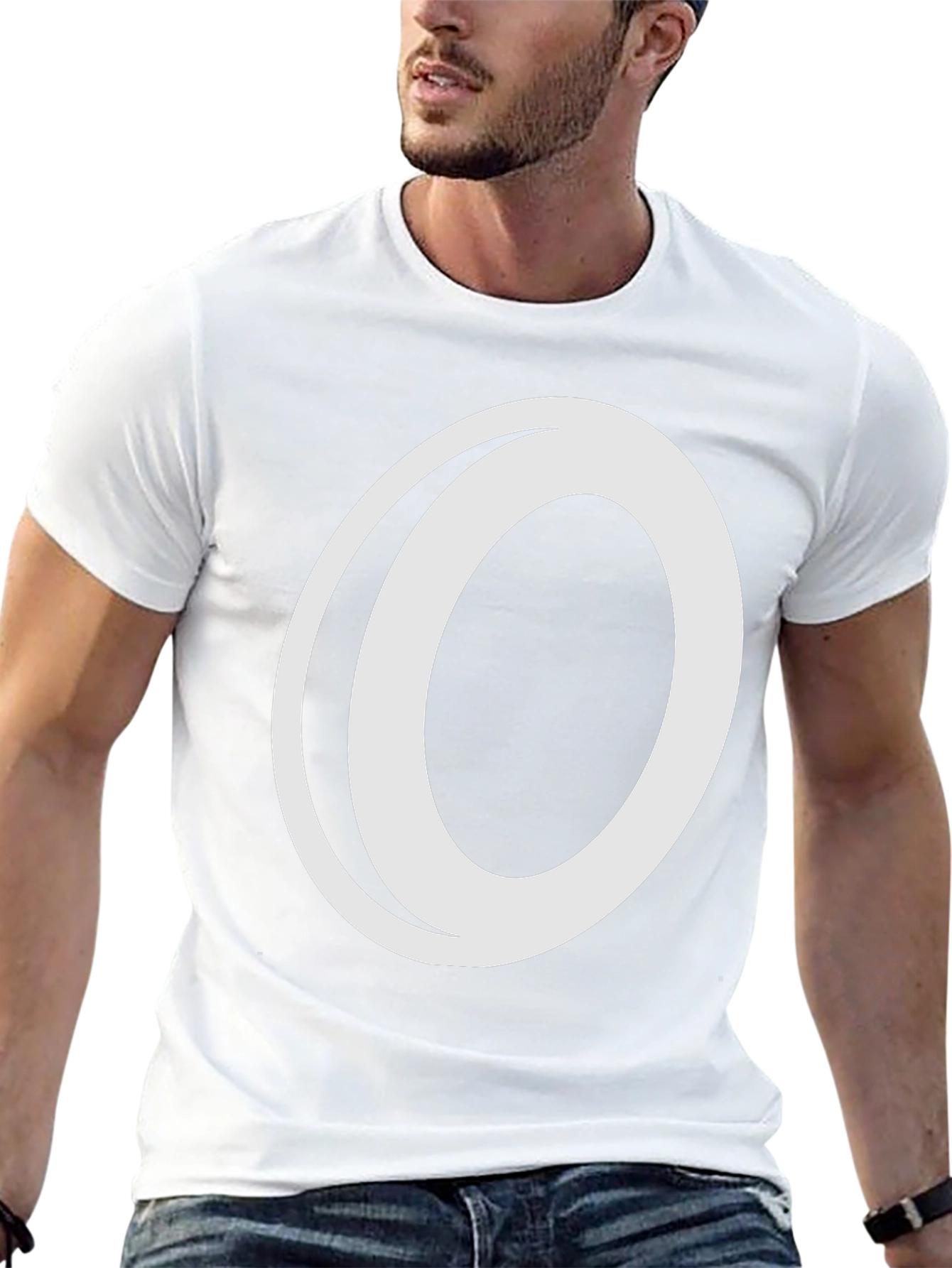 Bold Graphic Tee: Black T-Shirt with White O
