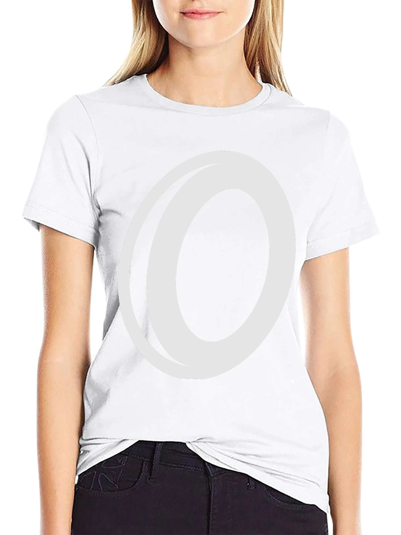 Bold Graphic Tee: Black T-Shirt with White O
