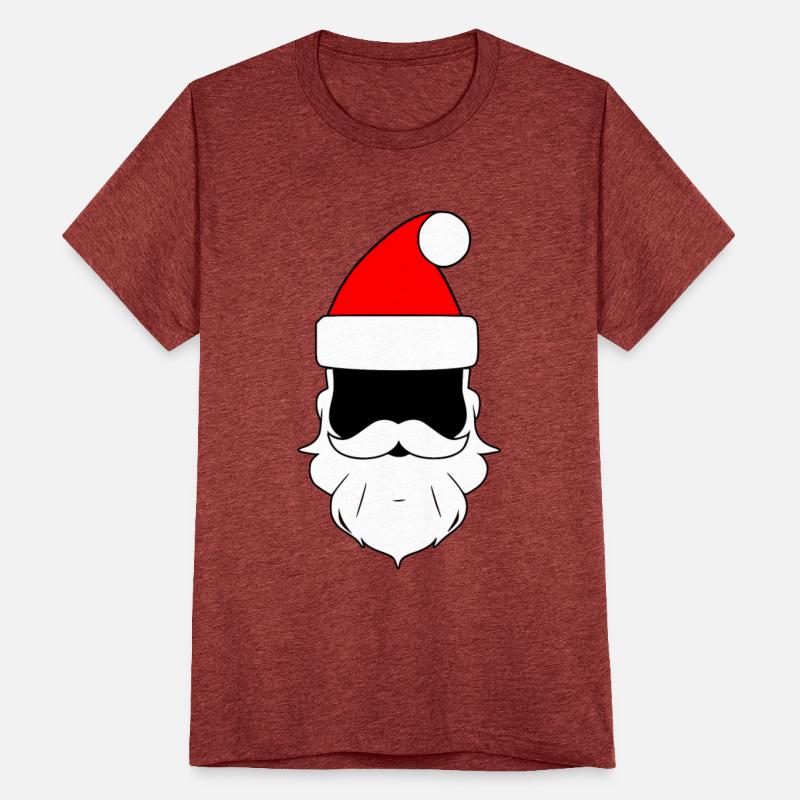 Santa With Hipster Mustache And Red Hat