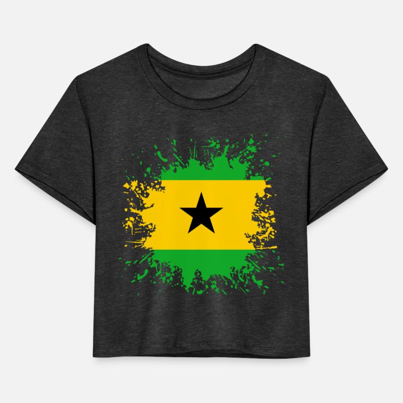 Sao Tome And Principe Flag Paint Splatter
