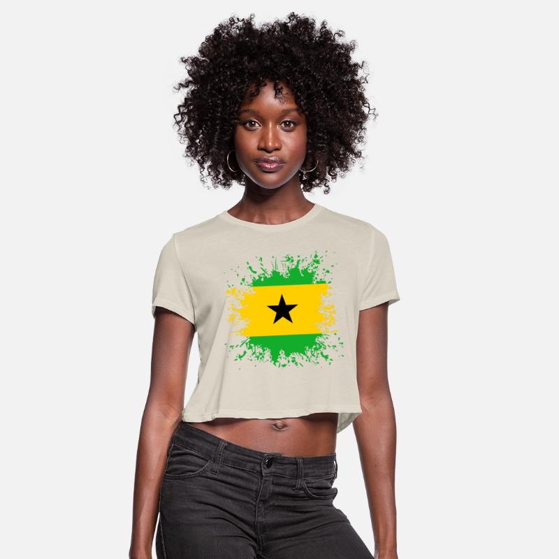 Sao Tome And Principe Flag Paint Splatter