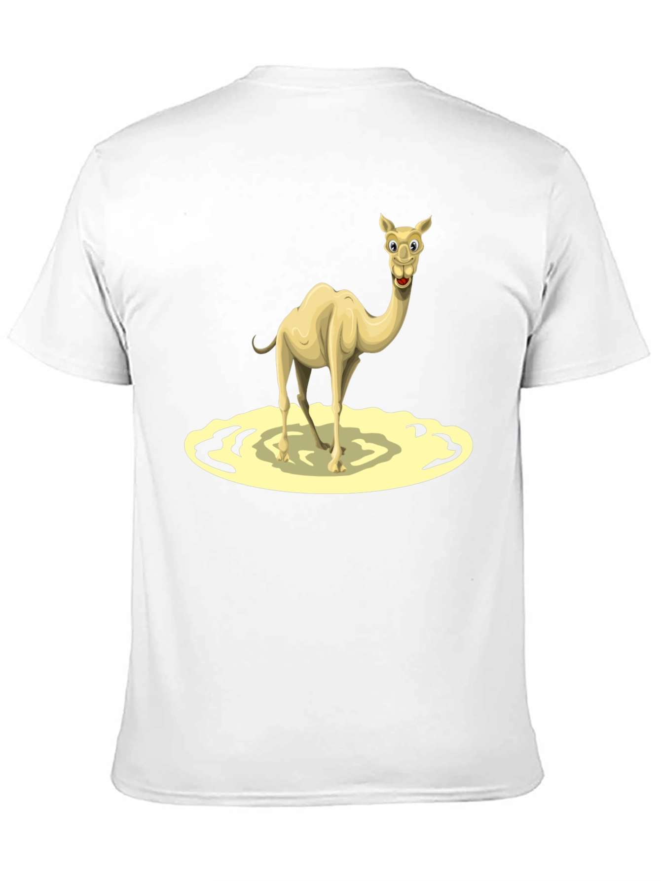 Camel Cartoon Graphic Tee - Black Cotton T-Shirt