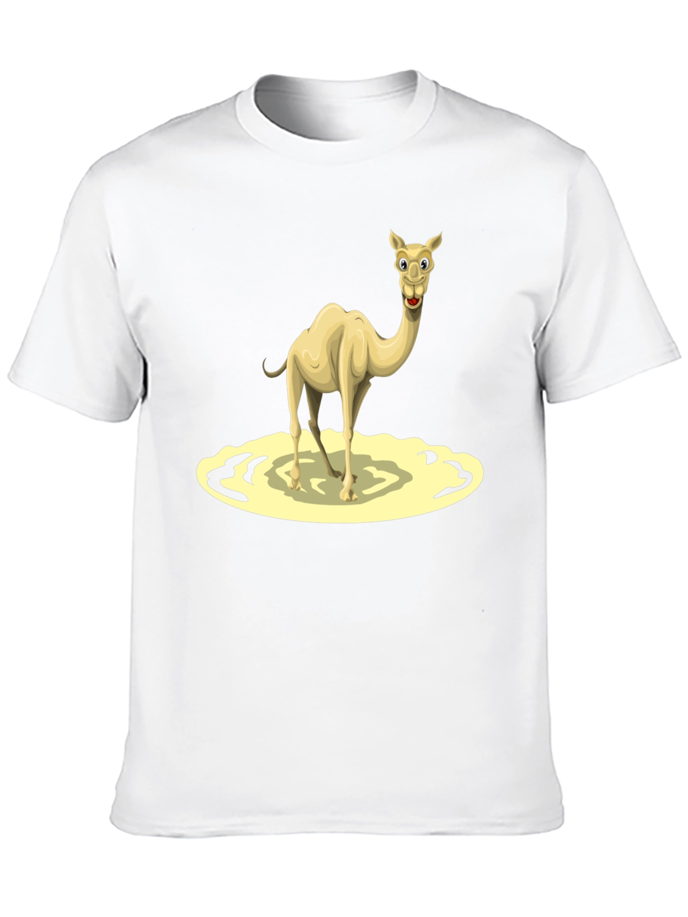 Camel Cartoon Graphic Tee - Black Cotton T-Shirt