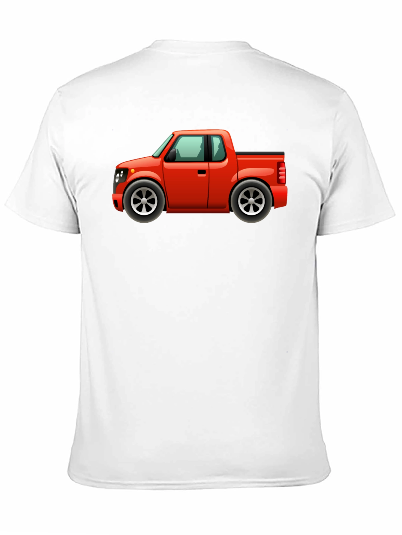 Cartoon Red Pickup Truck Black T-Shirt
