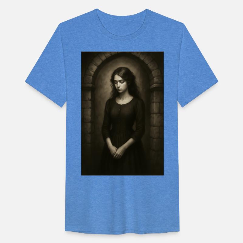 Sepia gothic portrait of a contemplative woman in