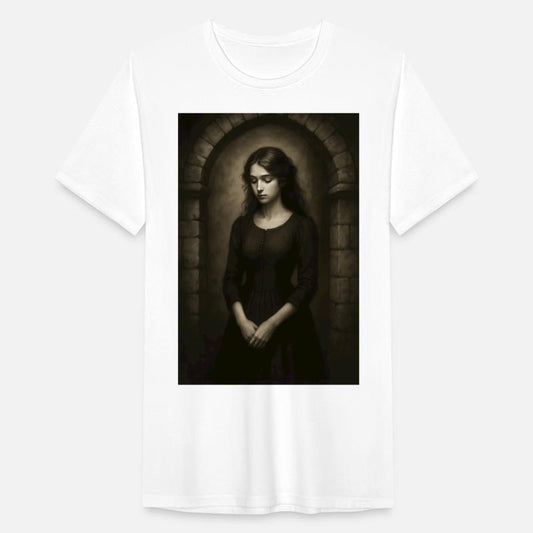 Sepia gothic portrait of a contemplative woman in