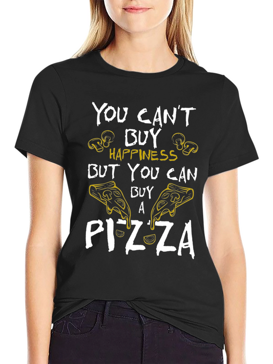 Pizza Happiness Graphic T-Shirt - Unisex Black Tee