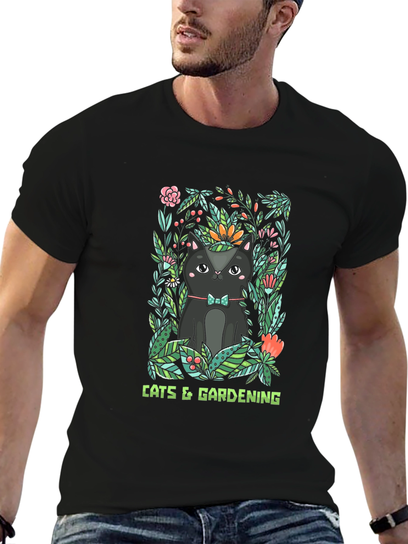 Cats & Gardening Graphic T-Shirt