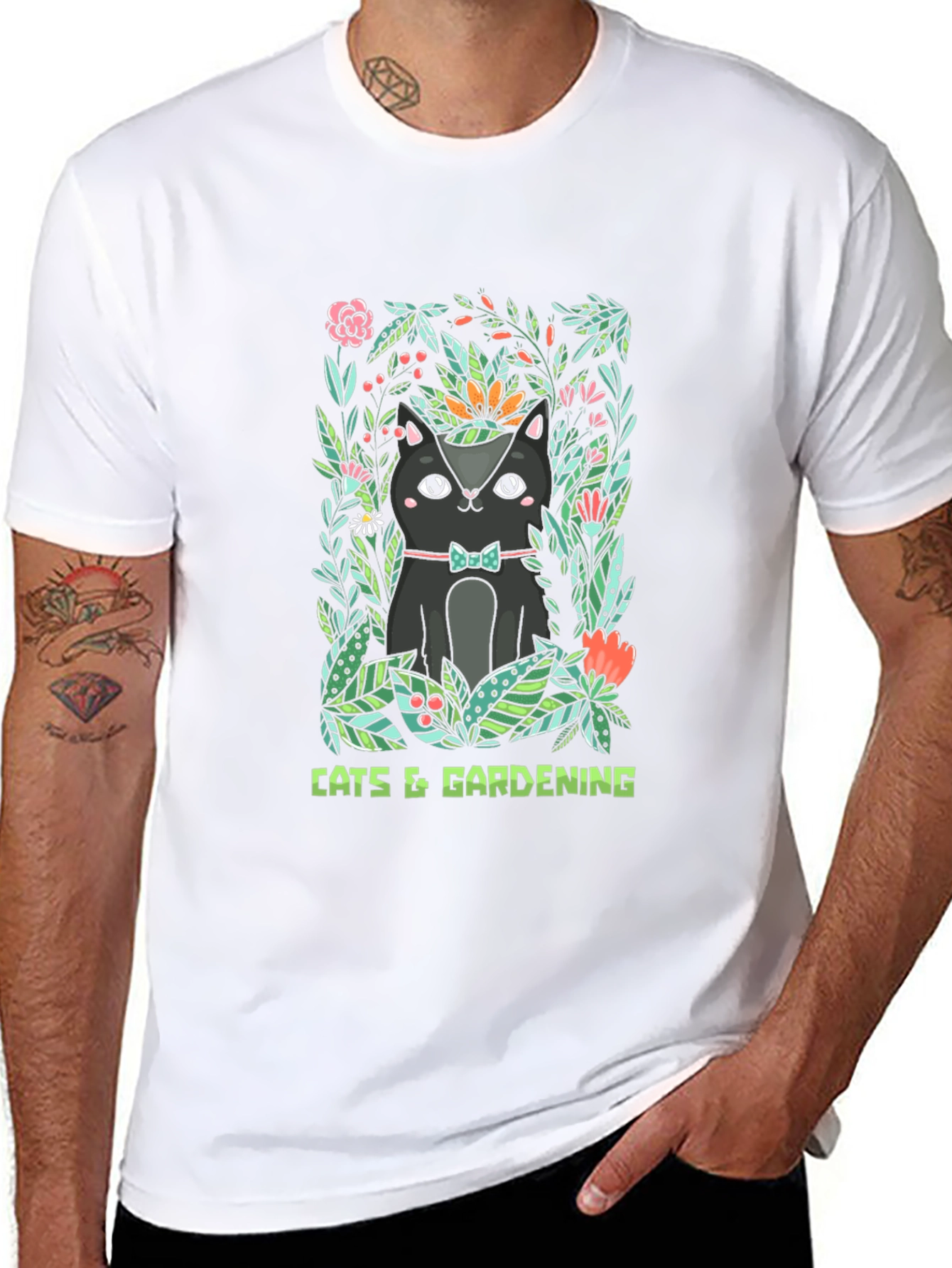 Cats & Gardening Graphic T-Shirt